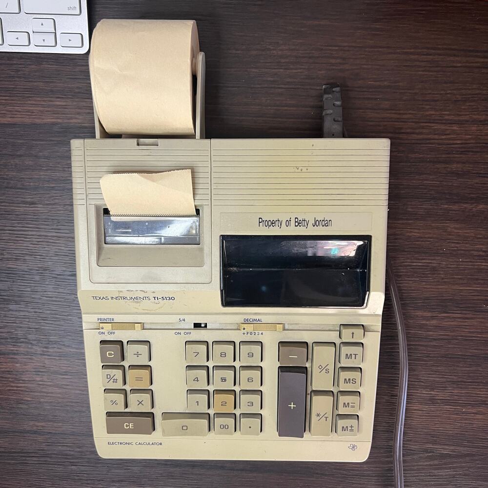 Texas Instruments TI-5130 Printing Calculator Vintage Desktop Tested Powers On